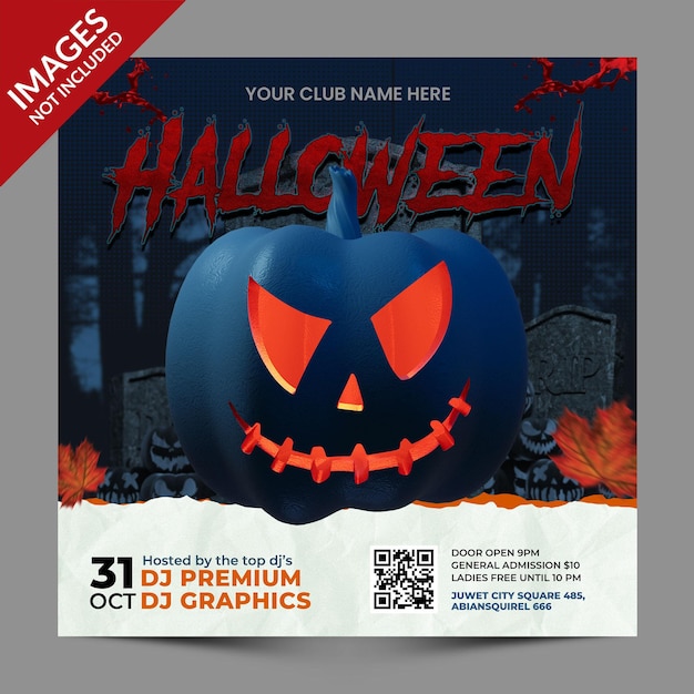 Halloween Event Promotion Flyer  Premium PSD Templat