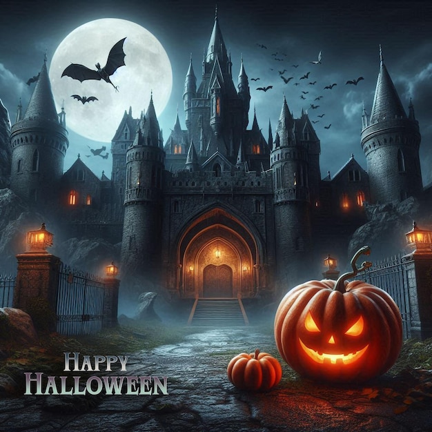 Halloween Festival Abandoned Castle Social Media Template Or Poster