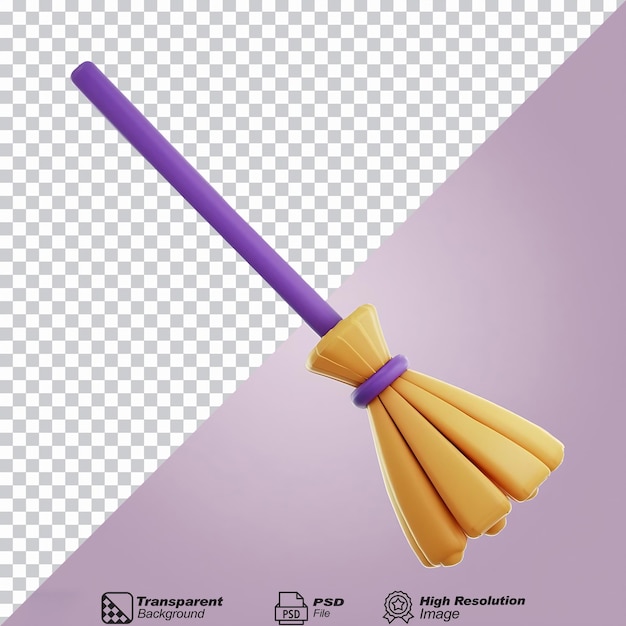 PSD halloween festival broomstick icon isolated on transparent background