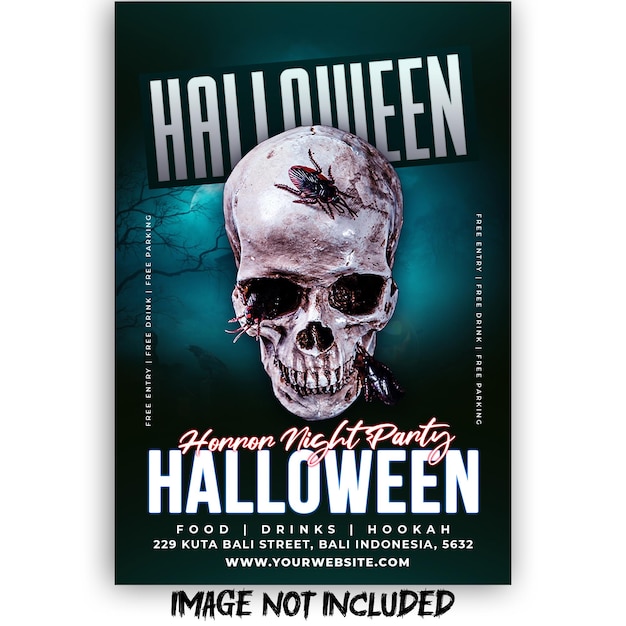 PSD halloween flyer social media template