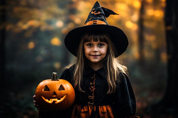 PSD halloween girl in witch costume