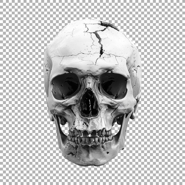 Halloween Horror Human Skull on Transparent Background Ai Generated