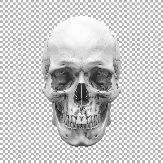 Halloween Horror Human Skull on Transparent Background Ai Generated