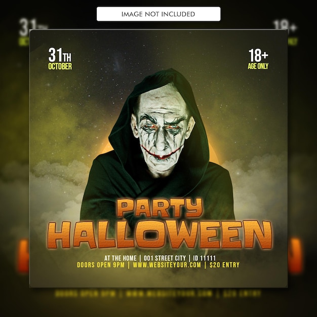 Halloween horror night party social media poster