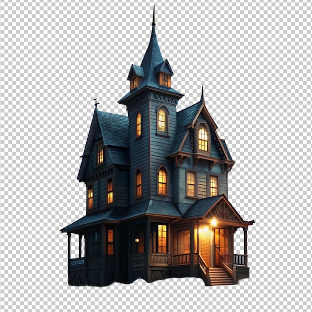 PSD halloween house transparent background