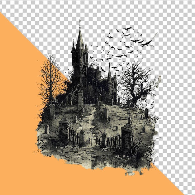 PSD halloween illustration halloween background happy halloween day png