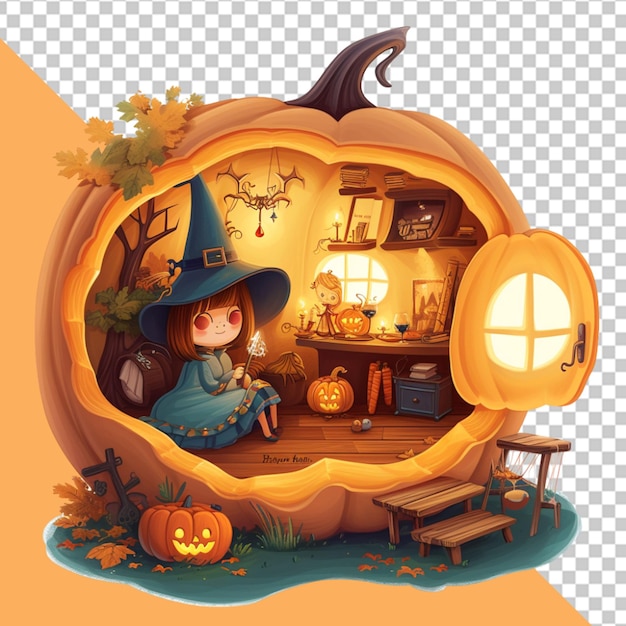 PSD halloween illustration halloween background happy halloween day png