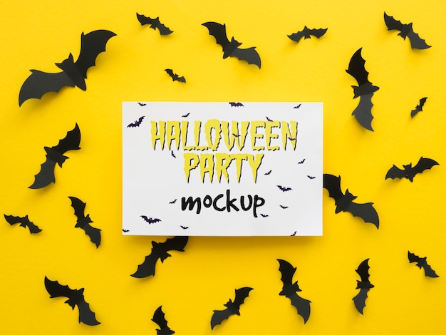 Halloween mock-up with paper bats