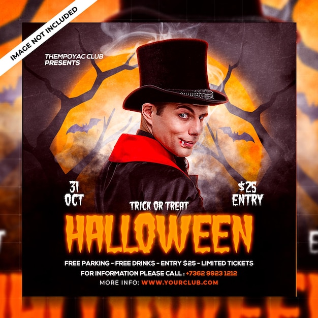 Halloween night party flyer