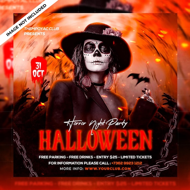 Halloween night party flyer