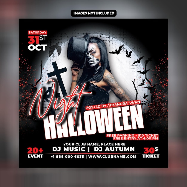 Halloween Night social media post template