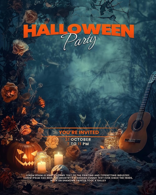 halloween party invitation poster