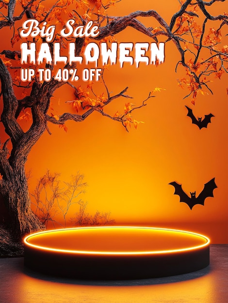 Halloween Podium special for product display with spooky background