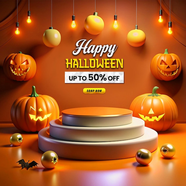 Halloween Promotional Sale Podium Post Design