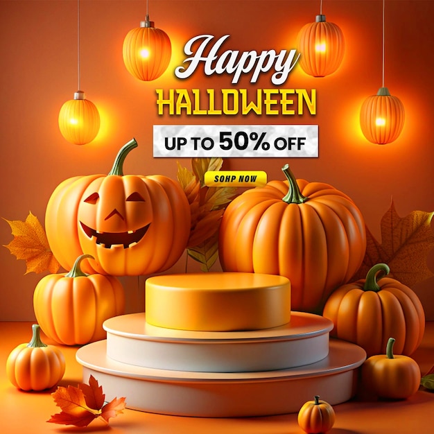 Halloween Promotional Sale Podium Post Design