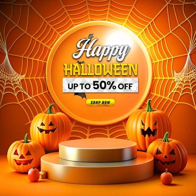 Halloween Promotional Sale Podium Post Design