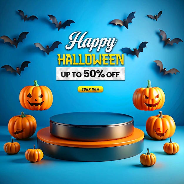 Halloween Promotional Sale Podium Post Design