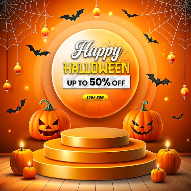 Halloween Promotional Sale Podium Post Design