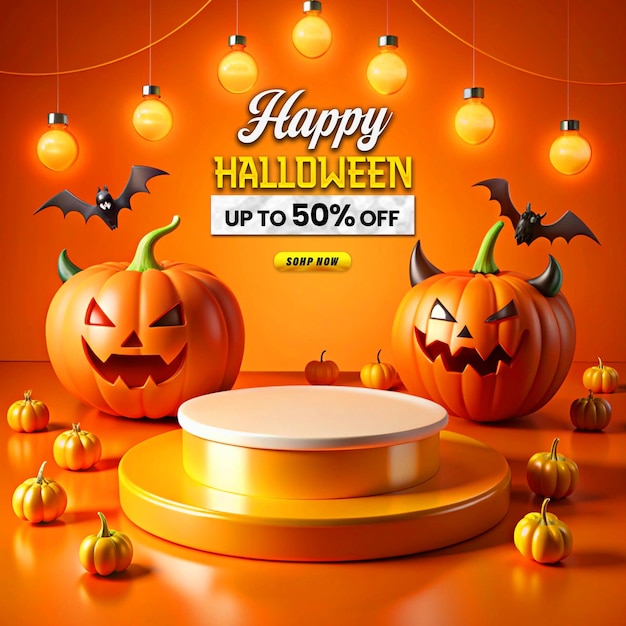 Halloween Promotional Sale Podium Post Design