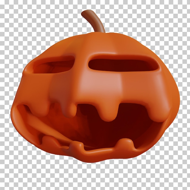 Halloween pumpkin ghost isolated 3D rendering