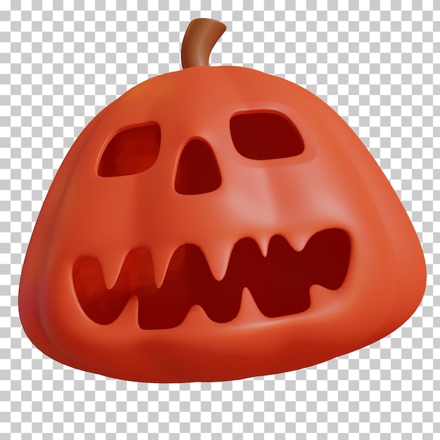 Halloween pumpkin ghost isolated 3D rendering