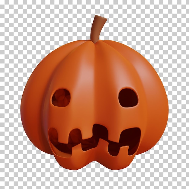 Halloween pumpkin ghost isolated 3D rendering