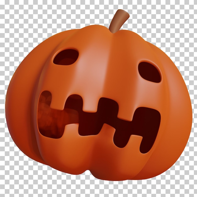 Halloween pumpkin ghost isolated 3D rendering