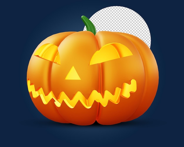 Halloween pumpkin with light inside 3d rendering