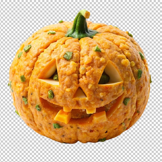 PSD halloween pumpkinshaped cheese ball isolated