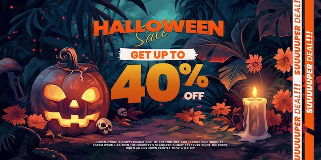 halloween sale offer banner template for halloween day