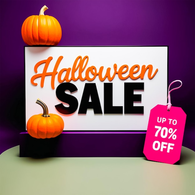 PSD halloween sale poster design