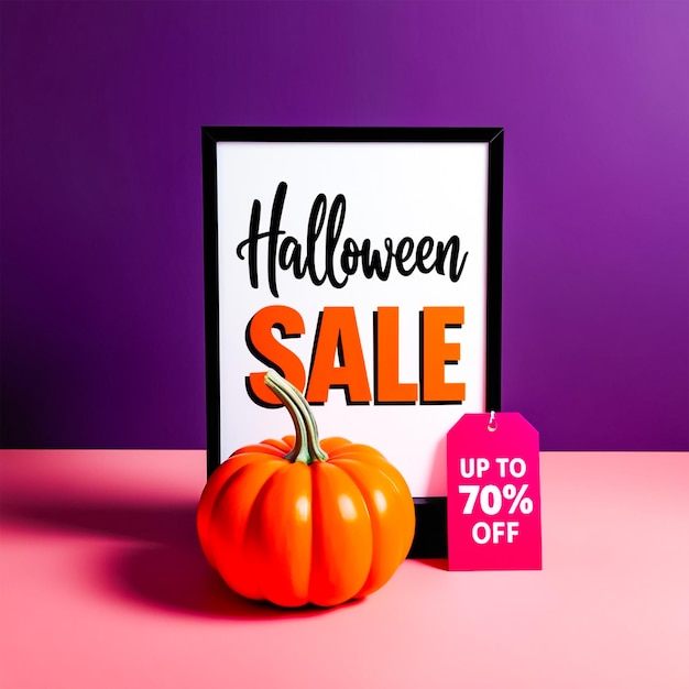 PSD halloween sale poster design