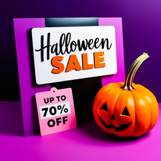 PSD halloween sale poster design