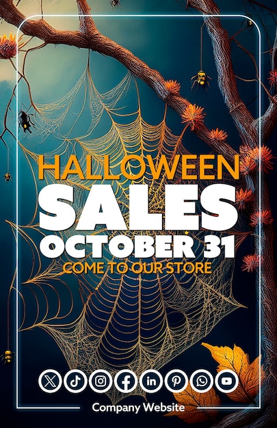 PSD halloween sale poster for halloween is on the cover of a book called halloween sale