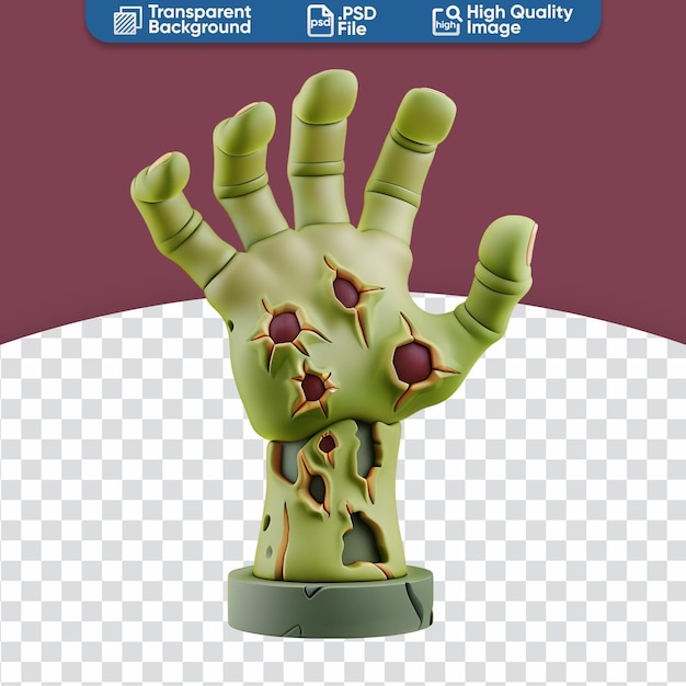 Halloween Scary Character Simple 3D Render of a Cartoon Zombie Hand