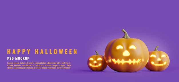 Halloween season with pumpkin3d rendering