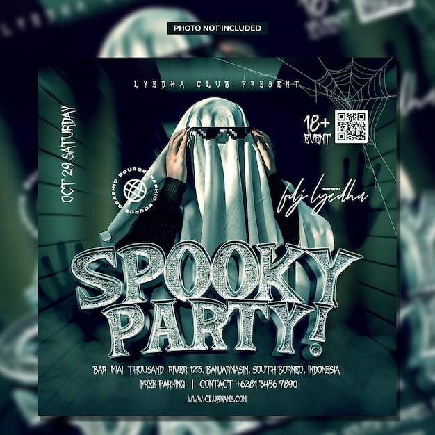 Halloween spooky night party flyer template