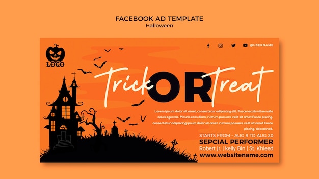 PSD halloween template design