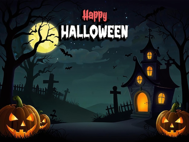 PSD halloween theme background image with editable file