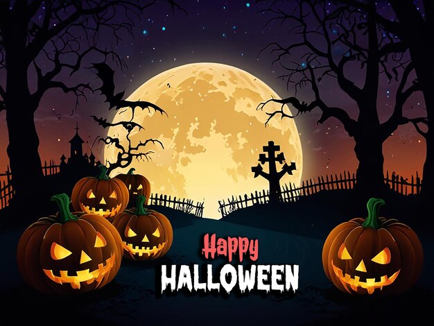 PSD halloween theme background image with editable file