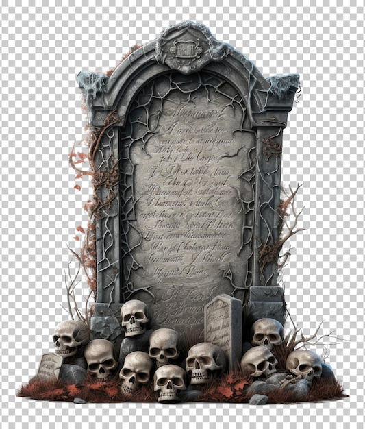 Halloween Tombstone Isolated on Transparent Background