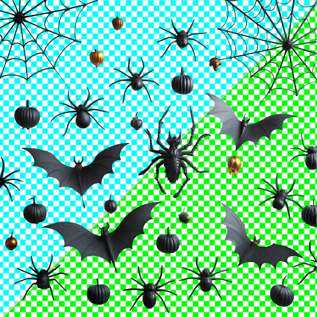 Halloween with spider on white background