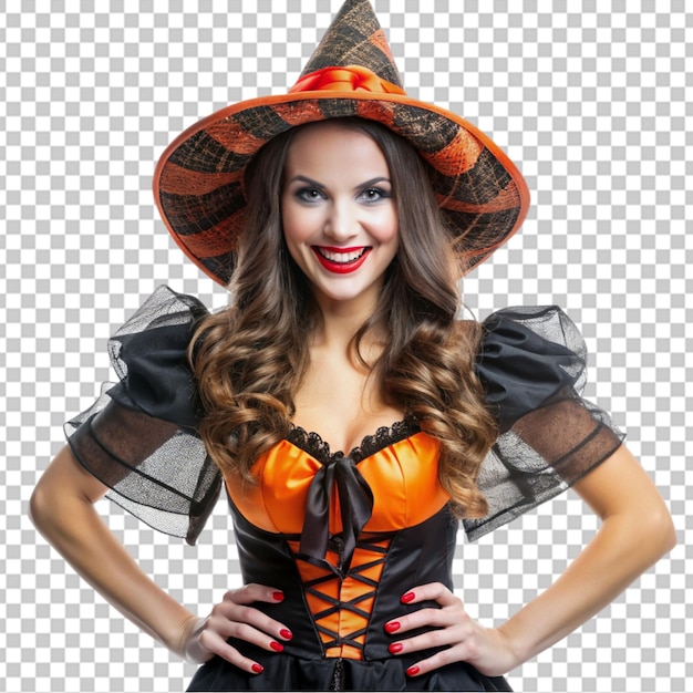 PSD halloween woman isolated on transparent background