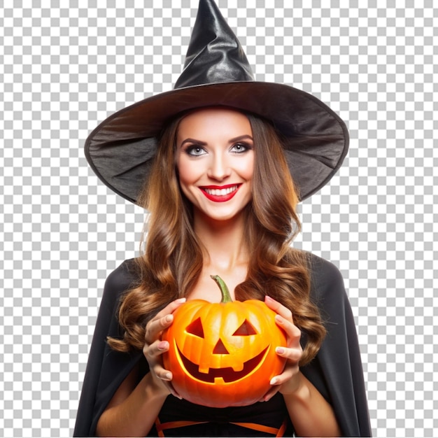 PSD halloween woman isolated on transparent background