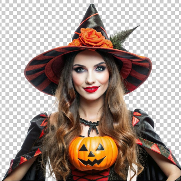 PSD halloween woman isolated on transparent background