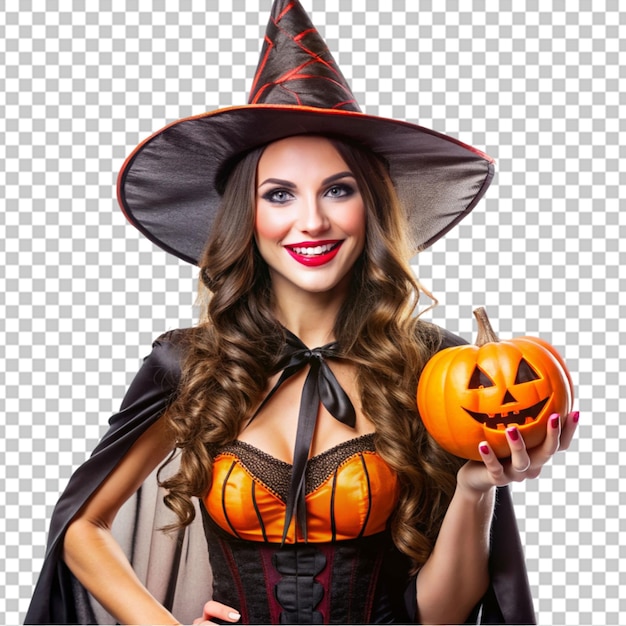 PSD halloween woman isolated on transparent background