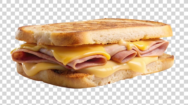 Ham and Cheese Sandwich Isolated on Transparent Background