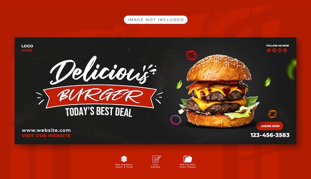 hamburger menu facebook food banner burger banner post