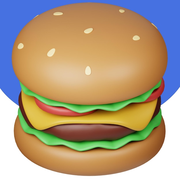 PSD a hamburger with a blue background and a blue background.