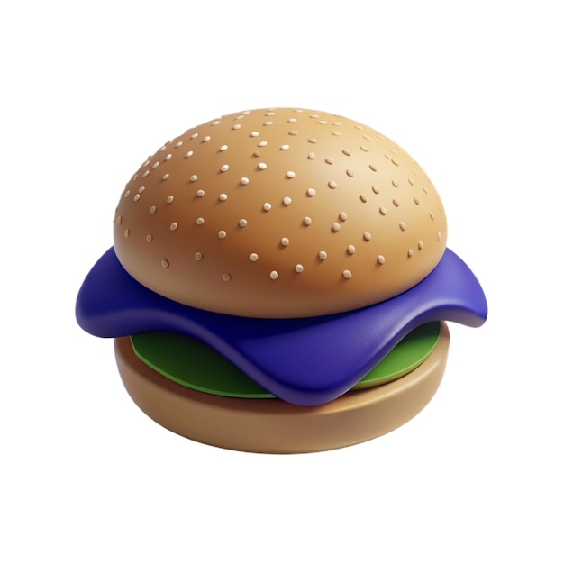 PSD a hamburger with a blue cover and a purple object on it